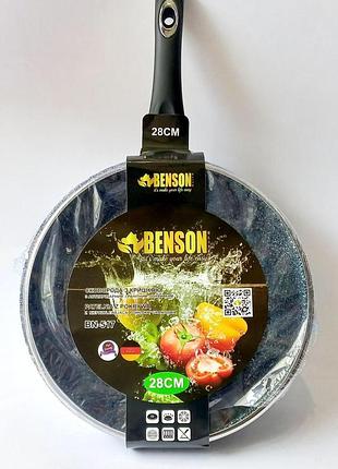 Сковорода с гранитным покрытием benson bn-517 28х6см