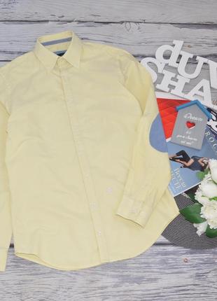 40/s-m фирменная стильная мужская хлопковая рубашка с латками на локтях манжеты dutch dandies оригинал1 фото