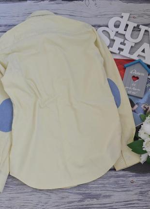 40/s-m фирменная стильная мужская хлопковая рубашка с латками на локтях манжеты dutch dandies оригинал6 фото