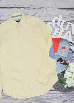 40/s-m фирменная стильная мужская хлопковая рубашка с латками на локтях манжеты dutch dandies оригинал2 фото