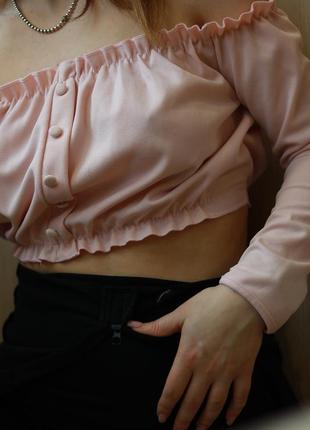 Блуза нежно-персикового цвета6 фото