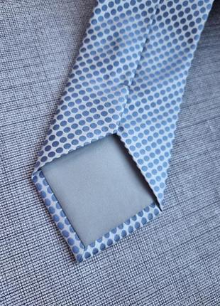 Шовкова красива сіра блакитна оригінальна брендова краватка в горох горошок з відливом coes3 фото