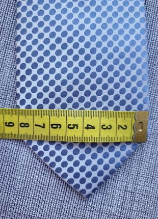 Шовкова красива сіра блакитна оригінальна брендова краватка в горох горошок з відливом coes8 фото