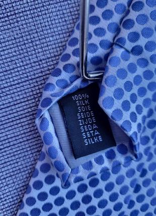 Шовкова красива сіра блакитна оригінальна брендова краватка в горох горошок з відливом coes7 фото