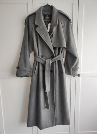 Пальто с шерстью stradivarius, размер м3 фото