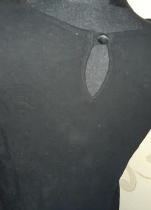 Чорний легкий топ комірець р443 фото