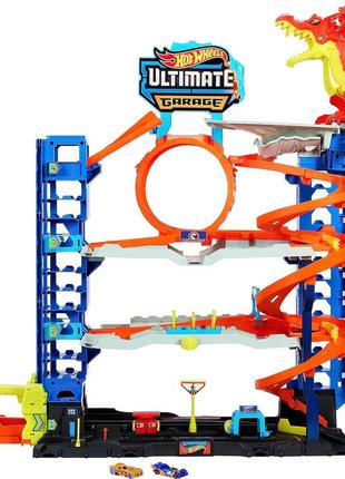 Легендарний гараж хот вілс hot wheels ultimate garage city playset with multi-level racetrack hkx48