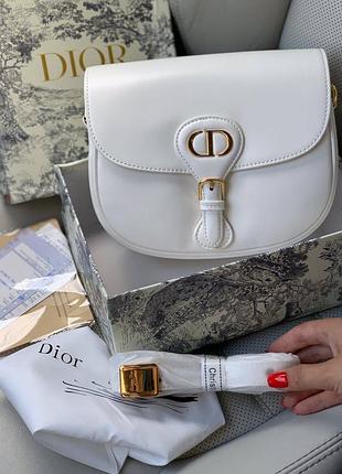 Люкс біла шкіряна сумочка dior