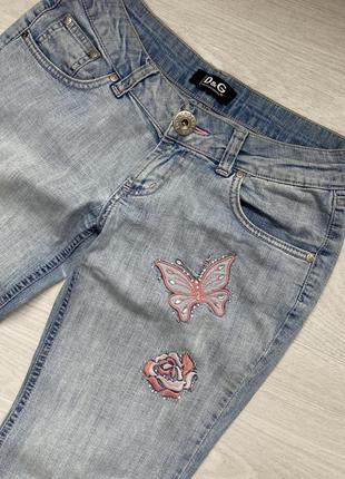 Винтажные женские джинсы с рисунками dolce &amp; gabbana