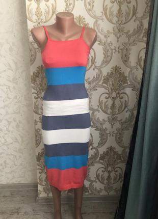Сарафан платье яркий полоса полосатый полоска модный стильный трикотажный1 фото