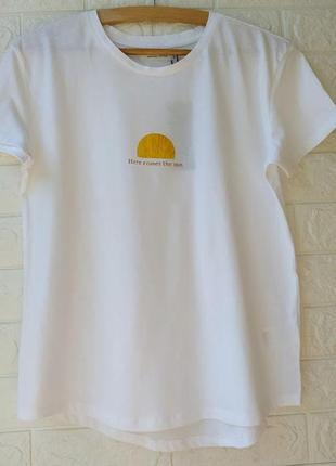 Легкая хлопковая футболка солнце3 фото