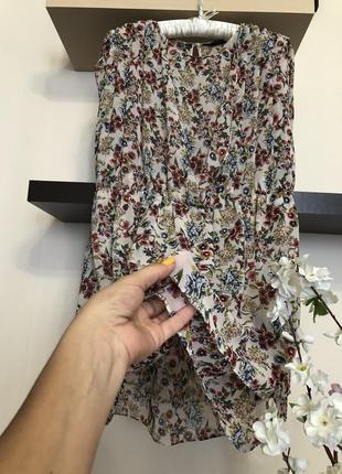 Легкое шифоновое платье с цветочками,5 фото