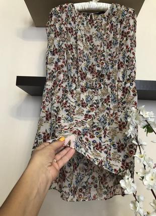 Легкое шифоновое платье с цветочками,4 фото