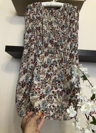 Легкое шифоновое платье с цветочками,6 фото
