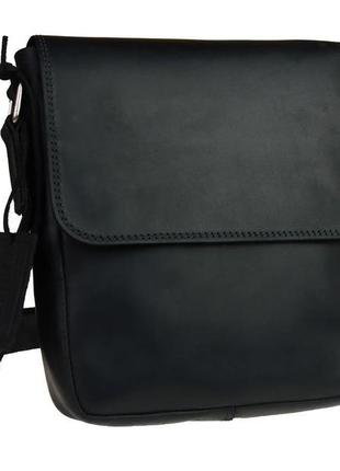 Сумка мужская кожаная сумка на плече черного цвета