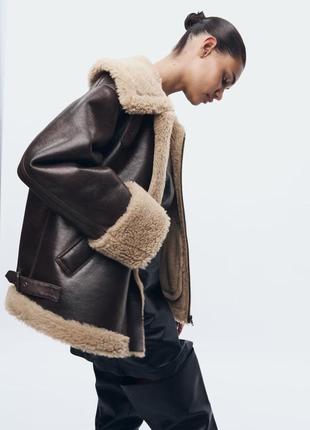 Двостороння байкерська куртка zara