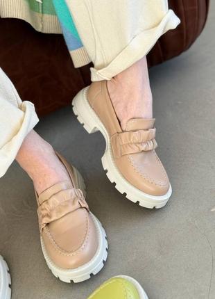 Кожаные женские туфли лоферы из натуральной кожи2 фото