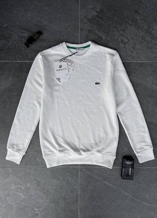 Белый мужской свитшот мужская кофта толстовка свитшот lacoste