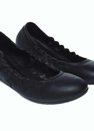 Туфлі чорні шкільні для дівчинки нові балетки ecco allina