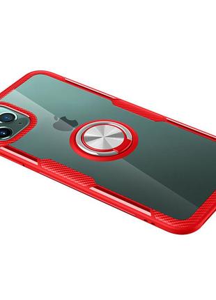 Чехол на iphone 11 pro (5,8 дюйм) / айфон 11 про (5,8 дюйм) бесцветный / красный