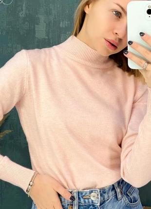 ✅стойка🔥пастельно-розовый🔥базовый гольф водолазка original milano zone милотелая ✅