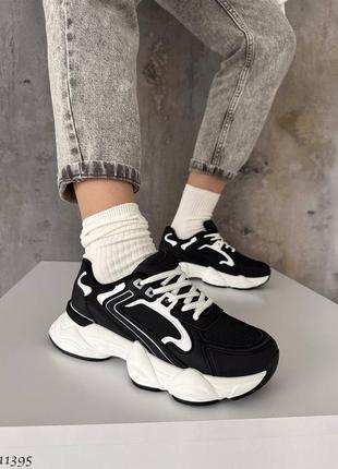 Кросівки чорний+білий колір , матеріал: екошкіра+текстиль
☑︎ всередині: взуттєвий текстиль
☑︎ перфорація імітована
☑︎ висота від п'яти 7 см