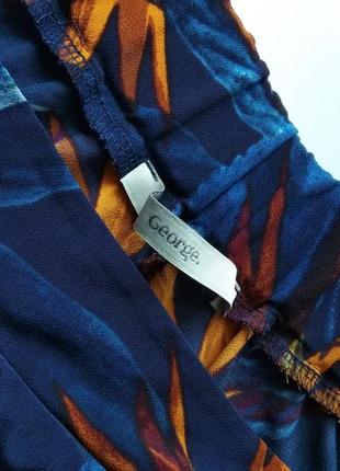 Принтована коротка спідниця-сонце, синяя мини юбка с тропическим принтом george3 фото