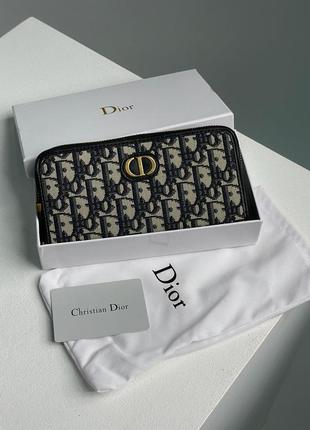 Женский кошелек на молнии christian dior вместительный, натуральный текстиль диор4 фото