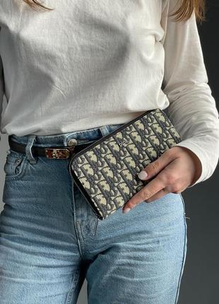 Топовий жіночий гаманець christian dior багато відділень, натуральна текстильна модель діор4 фото