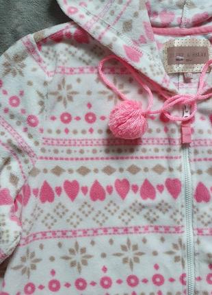 Тепленнькое флисовое нежненькое киругуми пижамка с сердечками4 фото