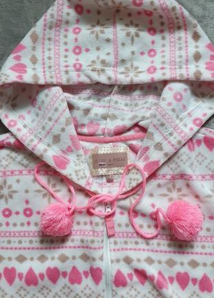 Тепленнькое флисовое нежненькое киругуми пижамка с сердечками2 фото