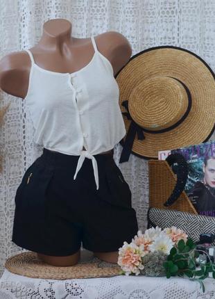 Xs h&m женский фирменный кроп топ майка топ из трикотажа на завязках подростковый