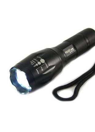 Фонарик тактический police 158000w bl-1831-t6, ручной фонарь аккумуляторный