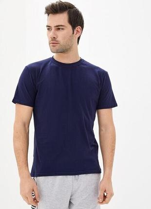 Базова футболка з бавовни темно-синя, розмір 2xl
