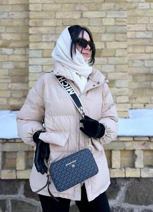 Женская кожаная сумка michael kors черная 20*16