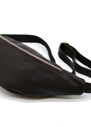 Поясная кожаная сумка средняя с фастексом, коричневая кожа tarwa fc-3005-4lx4 фото