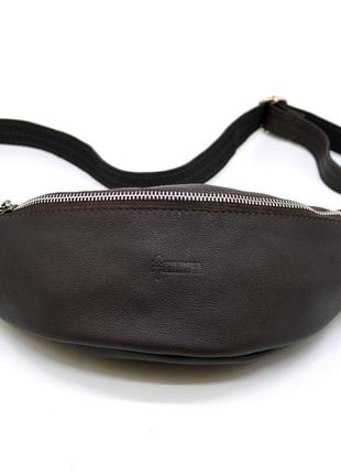 Поясная кожаная сумка средняя с фастексом, коричневая кожа tarwa fc-3005-4lx3 фото