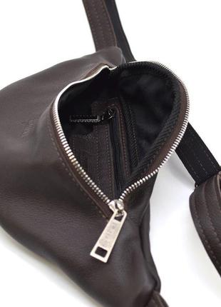 Поясная кожаная сумка средняя с фастексом, коричневая кожа tarwa fc-3005-4lx8 фото