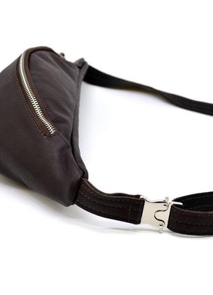 Поясная кожаная сумка средняя с фастексом, коричневая кожа tarwa fc-3005-4lx7 фото