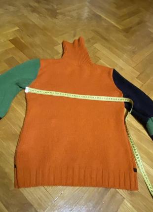 Теплый свитер фактурной вязки vivacita оранжево салатовый3 фото