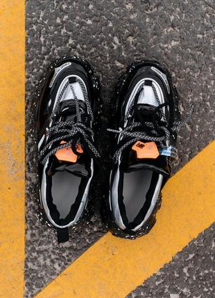 Женские стильные кроссовки no brand 37р, black patent, art 0076 фото