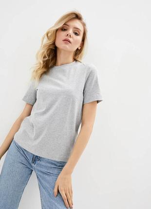 Базова жіноча футболка з бавовни, сірий, розмір м