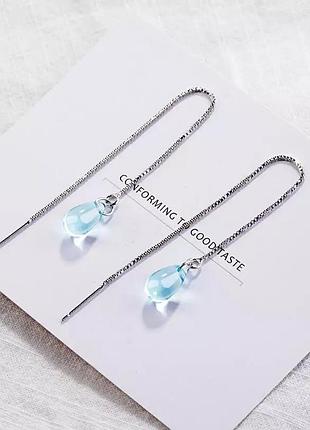 Ніжні сережки з каменем, срібло