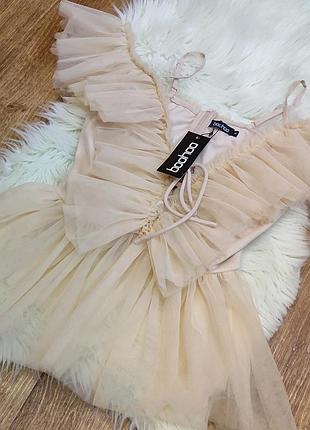 Блузка фатін на шнурівці м5 фото