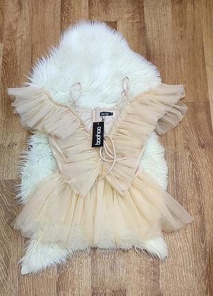 Блузка фатін на шнурівці м10 фото