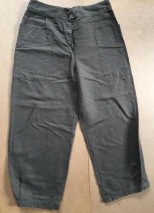 Укороченные брючки cro, 38р., лен/хлопок 50/50