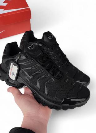 Мужские кроссовки в стиле nike air max tn plus all black черные🔥