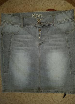 Брендовая интересная джинсовая юбка46-48р1 фото