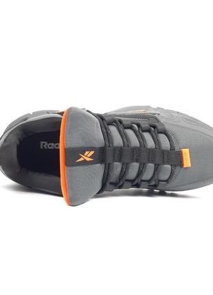 Reebok zig kinetica edge сірі з помаранчевим кросівки чоловічі водонепроникні  рібок весняні осінні демісезонні демісезон низькі текстиль топ якість9 фото