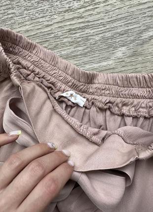 Стильные легкие пудровые розовые шорты юбка высокая посадка из вискозы shein4 фото